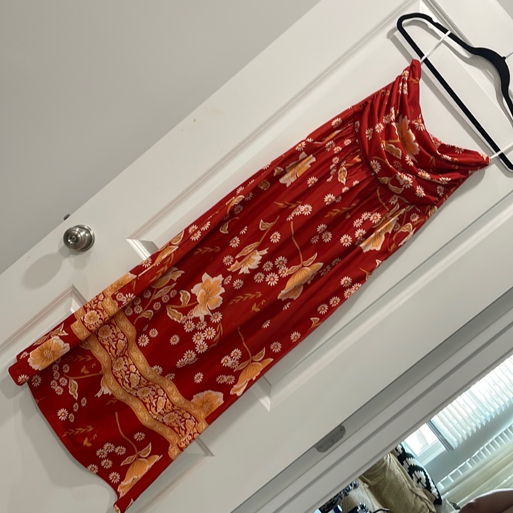 Strapless flower dress